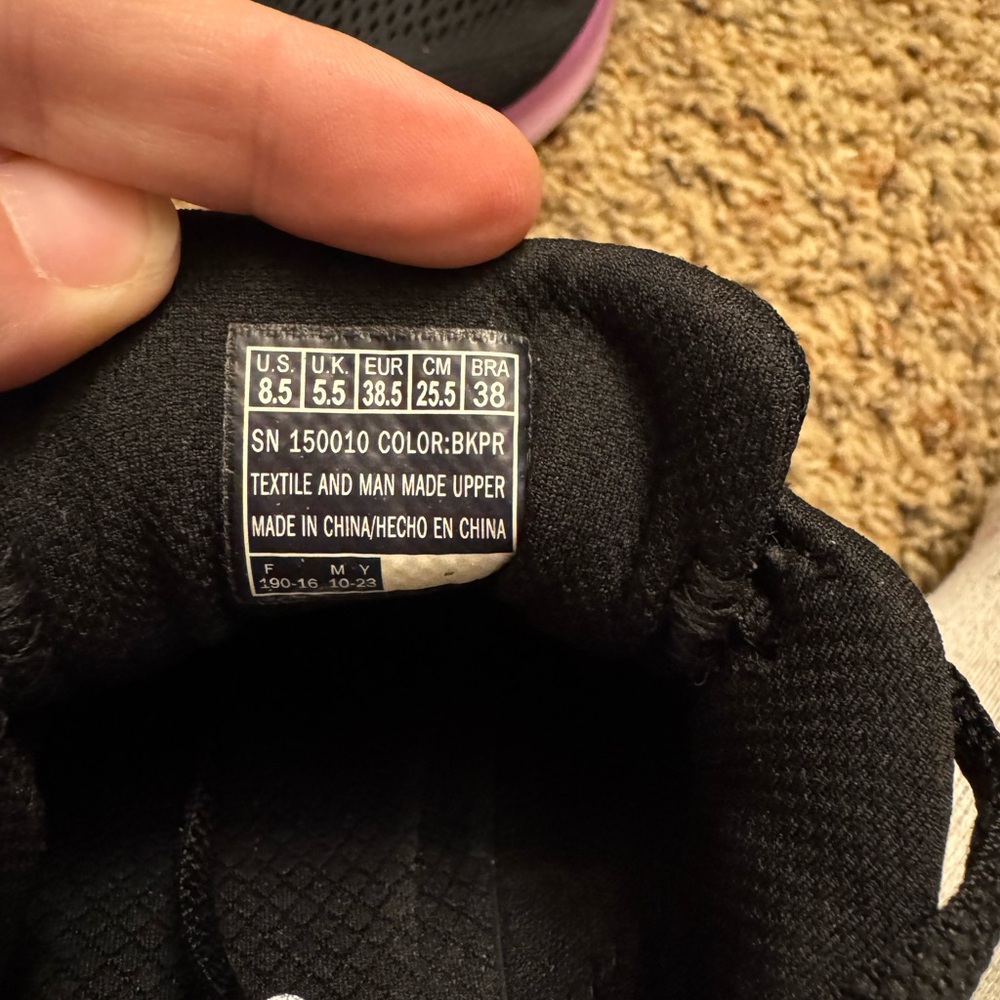 Skechers Women's Black Sneakers with Pink Sole - Picture 2 of 3